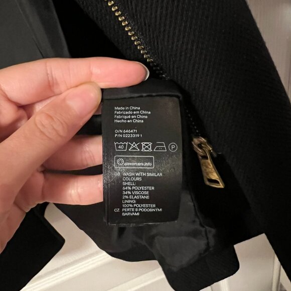 H&M Black Cocoon Coat US 4 - Picture 10 of 10